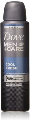 Dove Men Care Dry Spray Antiperspirant, Cool Fresh 3.80 oz (Pack of 12)