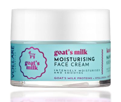 Vollare Cosmetics Face Cream Moisturizer for Women - Facial Hydrating Smoothing Skin Care Products Hyaluronic Acid Milk Protein - Day Night Goat&#39;s Milk Cream