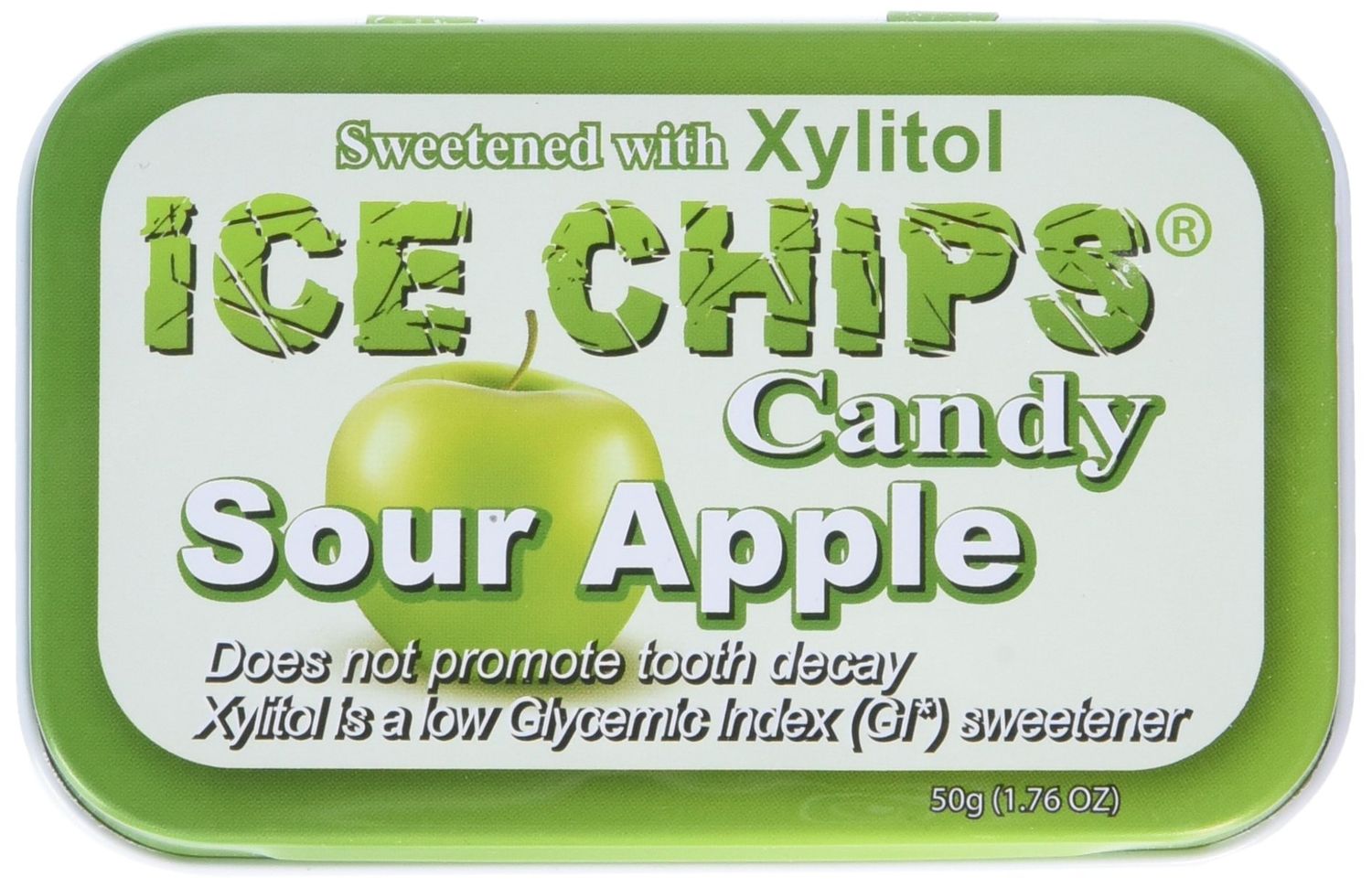 ICE CHIPS Sour Apple Candy, 1.76 Ounce
