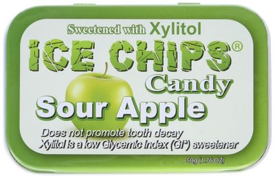 ICE CHIPS Sour Apple Candy, 1.76 Ounce