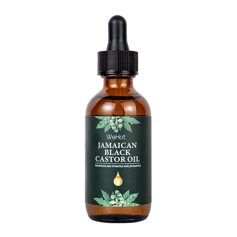WeHot Jamaican Black Castor Oil 2oz Cold Pressed for Hair Strengthening, Growth, Body Care and Moisturizing