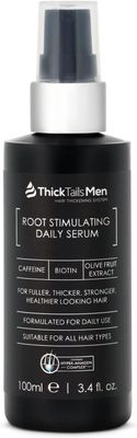 ThickTails Mens Root Stimulating Leave-In Serum for Thicker, Fuller-Looking Hair - Daily Vegan Hair Strengthener with Biotin, Caffeine Saw Palmetto - Lightweight, Fast-Absorbing Formula