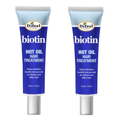 Difeel Hot Oil Hair Treatment with Biotin 1.5 oz. (Pack of 2) - Biotin Hot Oil Treatment