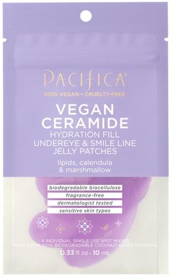 Pacifica Undereye Mask Vegan Ceramide Hydrating Jelly Eye Patches - Under Eye Smile Line Masks for Fine Lines Puffiness, Barrier Repair for Sensitive Skin, Fragrance-Free Vegan Clean Beauty