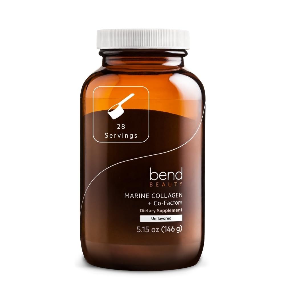 Bend Beauty Marine Collagen Co-Factors Unflavored Collagen Powder Hydrolyzed Collagen Supplement Fish Collagen Peptides Silicon Vitamin C Supports Healthy Skin, Hair and Nails