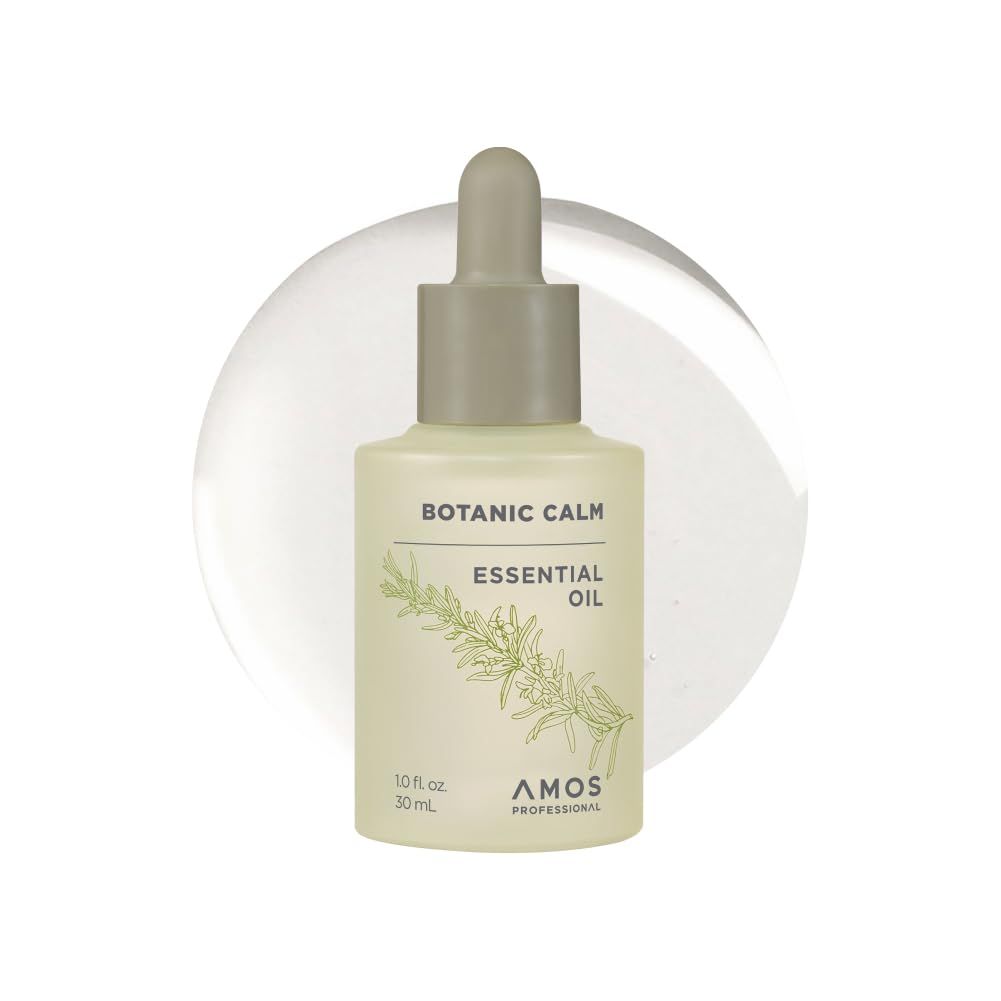 AMOS PROFESSIONAL Botanic Calm Essential Oil l Vegan Scalp Hair Strengthening Oil with Rosemary for All Hair Types, 1.0 fl.oz