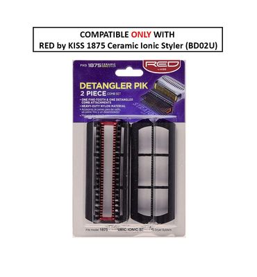 Red by Kiss Detangler Pik 2 Piece Comb Set for Compatible only with BD02U model PIK9