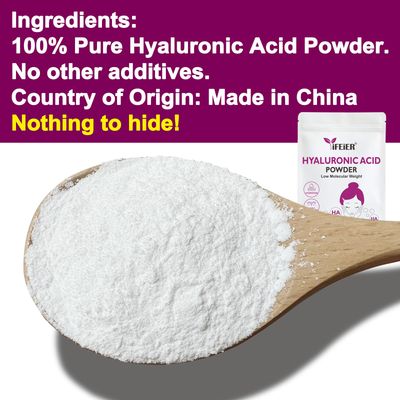 iFEiER Hyaluronic Acid Powder Low Molecular Weight Hyaluronic Acid Powder 50g(1.76oz) Cosmetics Grade Sodium Hyaluronate HA LMW HMW HA ingredient for DIY Serums