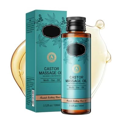 Castor Oil Organic Cold Pressed Unrefined for Face,Body Hair Growth - Cold Pressed Castor Oil Massage Oil - Body Oil After Shower
