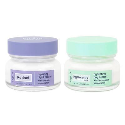 SpaLife Hydrating Repairing Day to Night Cream Duo - Day Night Cream Set - For Dry Skin, Fine Lines Wrinkles, Firming, Color Correcting, Retinol Hyaluronic Acid Moisturizers
