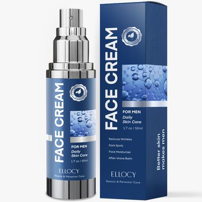 Ellocy 6 in 1 Mens Face Moisturizer: Face Cream for Men Mens Face Moisturizer - Eye bags Treatment Anti Aging Face Lotion - After Shave Lotion for Men Advanced Formula 1.7oz