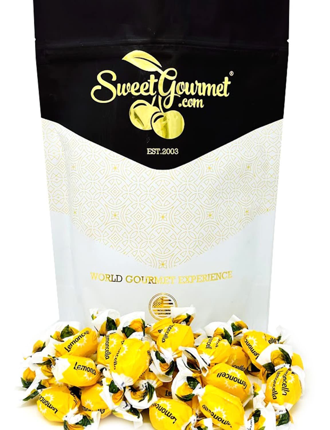 SweetGourmet Sicilian Lemon Filled Natural Flavored Hard Candy, Individually Wrapped, 1 Pound