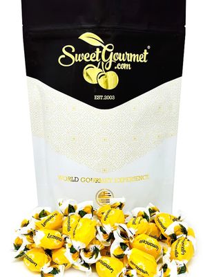 SweetGourmet Sicilian Lemon Filled Natural Flavored Hard Candy, Individually Wrapped, 1 Pound