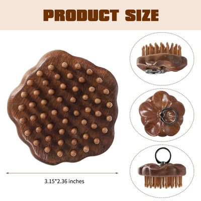 PKRFCJ 61-Tooth Wooden Scalp Massager, Bamboo Brush for Hair Growth, Sandalwood Comb for Body Relief, Suitable for Meridian Massage and Scraping Therapy