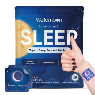Wellamoon Original Sleep Patches for Adults Extra Strength Easy-to-Apply Sleep Patch with Melatonin Valerian Relax Wake Up Refreshed Long-Lasting Night Comfort for Men Women 28 Patches