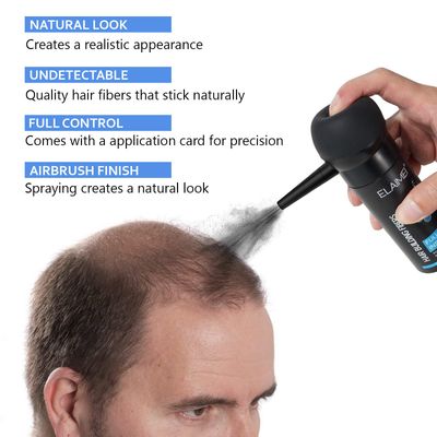 RoseFlower Hair Fibers for Thinning Hair Spray Unisex, Stain-Proof Waterproof Undetectable Natural Instantly Conceals Thicken Thinning Balding Hair Hairline 15 Sec, Look Younger, Medium Brown