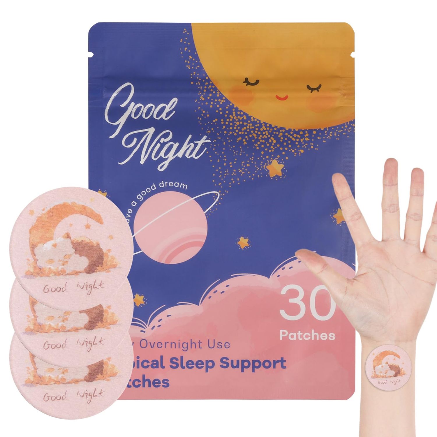 Sleep Patches for Adults Extra Strength 30 Patches - Long-Lasting Night Comfort with Melatonin, Valerian Natural Botanicals - Fast-Acting Transdermal Support for Restful Sleep, Morning Refreshment