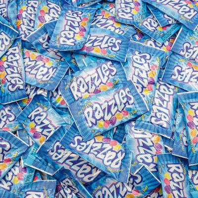 Razzles Candy Gum Original 80 Packs - Bulk Candy in Resealable Bag, 5 Assorted Fruit Flavors, Individually Wrapped for Freshness, Soft Chewy
