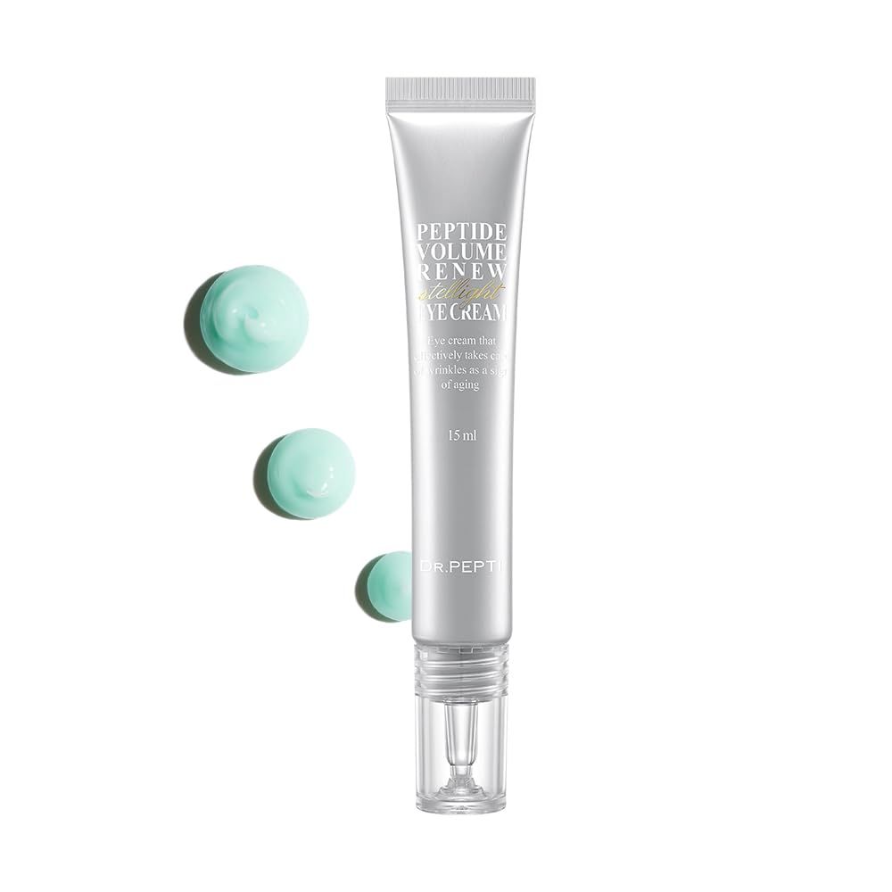 dr.pepti Peptide Volume Renew Stellight Eye Cream Korean Eye Cream for Men Women Hyaluronic Acid Eye Cream Korean Skincare K Beauty Eye Cream Vitamin C Eye Puffiness Reducer 0.50 oz