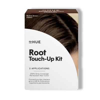 dpHUE Root Touch-Up Kit, Medium Brown - Permanent Hair Color for Gray Coverage - Includes Two Applications - Paraben, SLS SLES Sulfate Free - Leaping Bunny Certified
