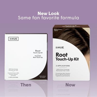 dpHUE Root Touch-Up Kit, Medium Brown - Permanent Hair Color for Gray Coverage - Includes Two Applications - Paraben, SLS SLES Sulfate Free - Leaping Bunny Certified