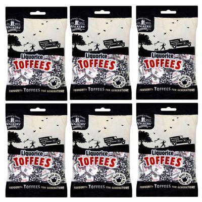 Walkers&#39; Nonsuch Liquorice Toffees with Condensed Milk Black Treacle Imported from the UK Traditional British Candy Old Fashioned Licorice Toffee 5.29 Oz (Pack of 6)