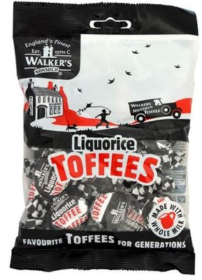 Walkers' Nonsuch Liquorice Toffees with Condensed Milk Black Treacle Imported from the UK Traditional British Candy Old Fashioned Licorice Toffee 5.29 Oz (Pack of 6)