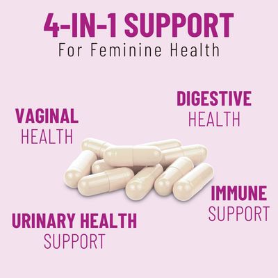 Ubiney Women's Probiotic - 10 Billion CFU, 6 Strains for Gut Vaginal Health, 4-in-1 Support with Cranberry, Prebiotics Enzymes, Vegan, Non-GMO, Gluten-Free, 120 Capsules, 60-Day Supply