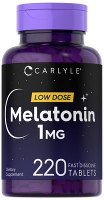Carlyle Melatonin 1 mg 220 Fast Dissolve Tablets Low Dose Vegetarian, Non-GMO, Gluten Free