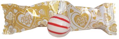 JESUS LOVES ME Peppermint 100 Count Wrapped- Christian Inspired Candy