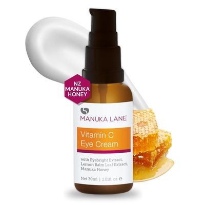 Vitamin C Eye Cream with Lemon Balm Leaf Extract, Manuka Honey Eye Bright Extract Plant Based Formula Carefully formulated to keep your eyes bright and healthy!