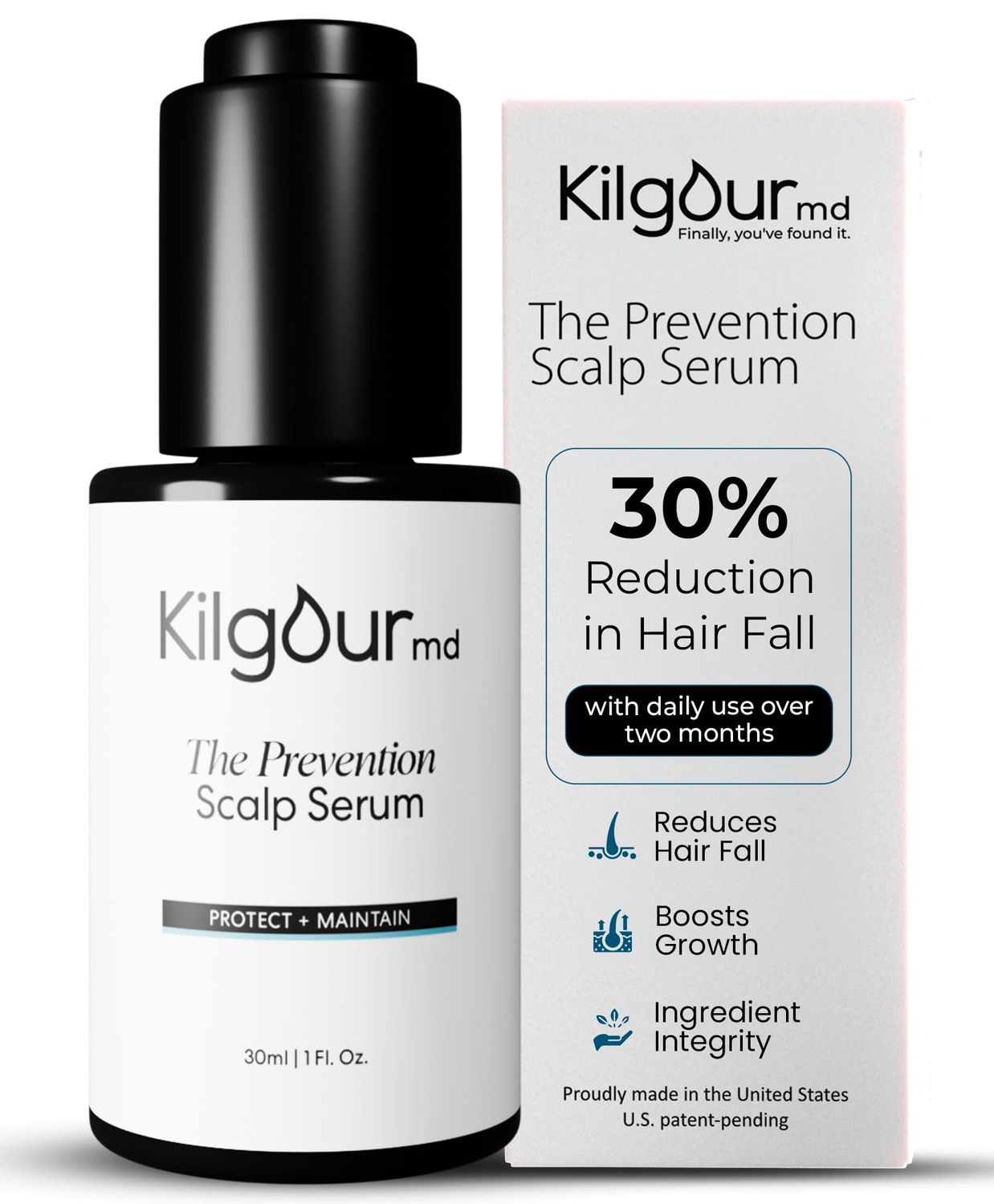 KilgourMD The Prevention Scalp Serum Science-Forward, Natural Approach to Hair Thinning, Scalp Anti-Ageing Serum, Dermatologist-Developed, 30ml