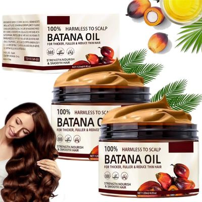 Raw Batana Oil for Hair Growth and Repair, 100 Natural and Pure Unrefined Batana Oil from Honduran Organic Hair Oil Prevent Hair Loss, Moisturize Scalp Treats Dry Hair (2pc)