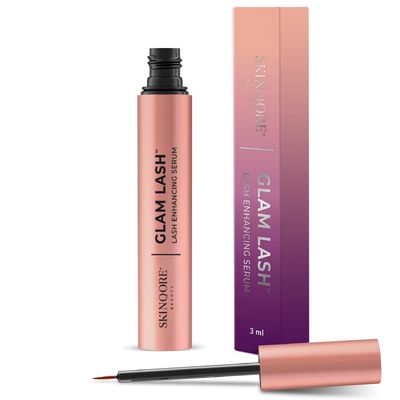 Skinqore GlamLash Eyelash Serum for Growth and Thickness, Lash and Brow Keratin Boosting Complex with Hair Enhancing Peptides and Amino Acids for Thicker, Fuller, Strong Lashes 3ml (Glam Lash 3ml)