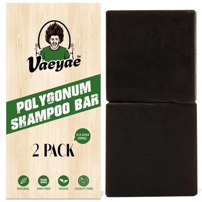 VAEYAE Polygonum Multiflorum Dark Shampoo Bar For Thinning Hair Growth Darking, Gray Hair Loss Reverse Products, Thicker Fuller Regrowth Solid Conditioner Soap For Men Women 2pcs