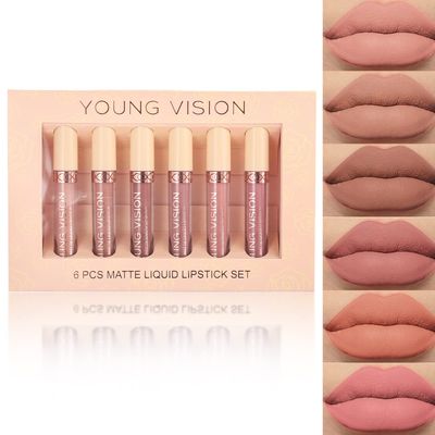 YOUNG VISION Matte Nude Liquid Lipstick Sets, Long Lasting and Waterproof PinkBrown Lip Stick Pack Bundles, Lip GlossLip Stain Makeup Set for Women, Labiales Matte Larga Duracion 24