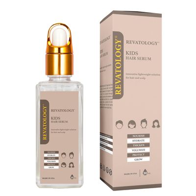 REVATOLOGY Kids Hair Serum (Made in USA) for Hair Thickness, Strength, Growth and Scalp Revitalization for straight, curly, waivy, coiled hair in toddlers, children, adults - chemical cruelty free