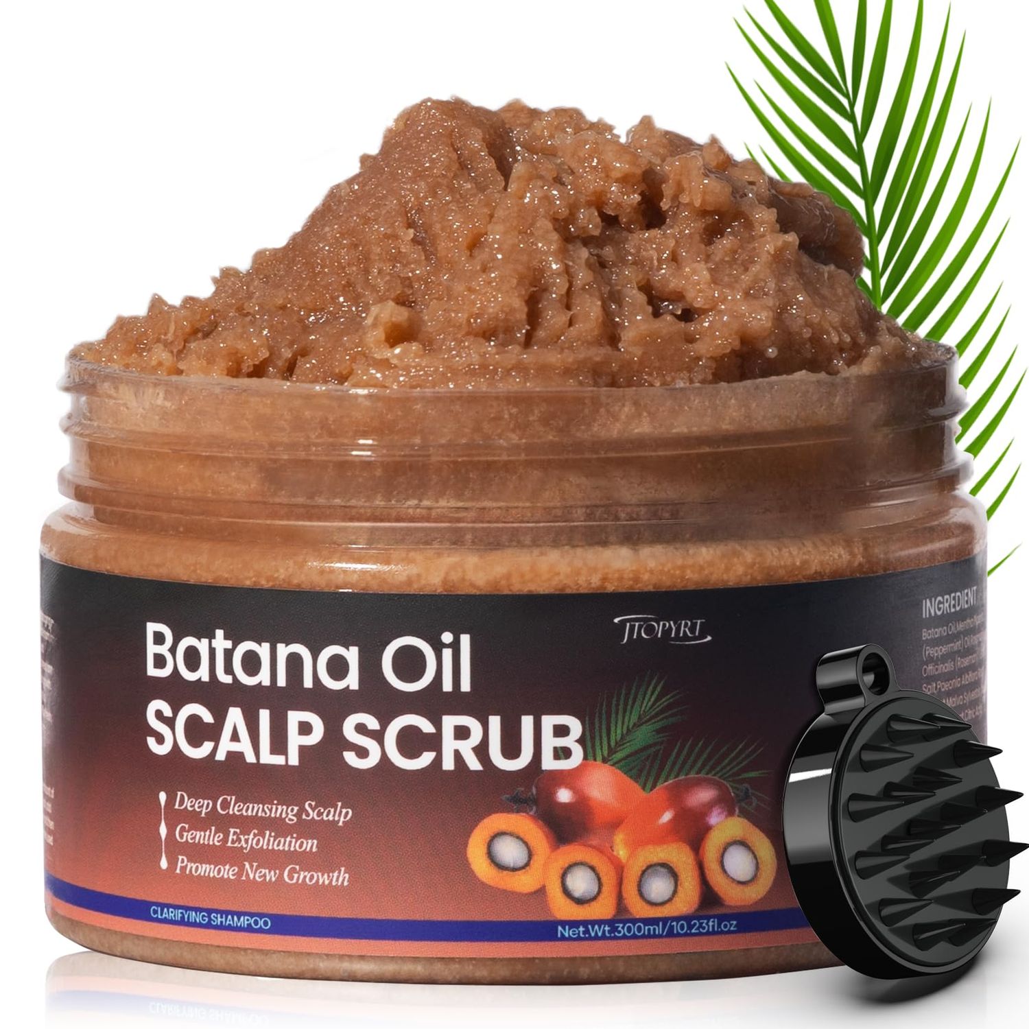 Batana Oil Scalp Scrub: Itchy Scalp Relief Dandruff Shampoo 2 in 1 Shampoo Exfoliating Scalp Exfoliator for Women Men 300ml 10.23floz