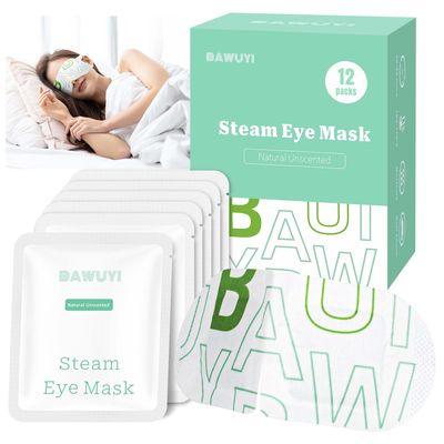 BAWUYI 12 Packs Self Heating Eye Masks for Dry Eyes Mothers Day Gifts for Mom Disposable Heated Eye Mask Warm Compress Sleep Mask Stress Relief Travel Ready Relaxation Unscented