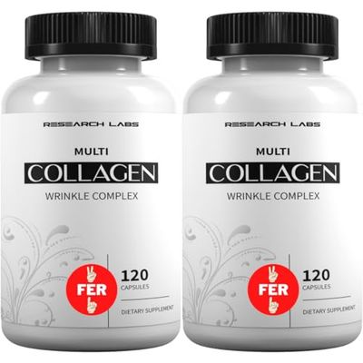 Research Labs 2 for 1 Promo 240 Collagen Pills - 6000 mg Per Day. Grass Fed Anti-Aging Support for Skin, Joints, Tendons, Bones, Hair and Nails. Paleo Friendly. Collagen Peptides Powder Supplement