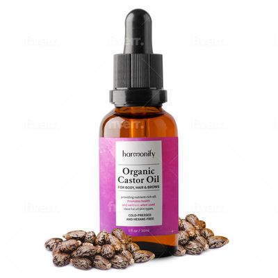 HARMONIFY Black Castor Oil Pure Cold Pressed for Hair Growth, Hexane Free Boost Hair Growth for Hair, Eyelashes Eyebrows, 1fl Oz