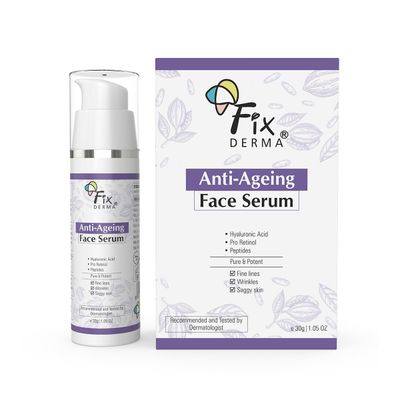 Fixderma Hyaluronic Acid Serum for Anti Ageing with Pro Retinol Serum for Face Anti Ageing Serum for Fine Lines Wrinkles Face Serum for Men Women Face Serum for for all Skin Types - 30g