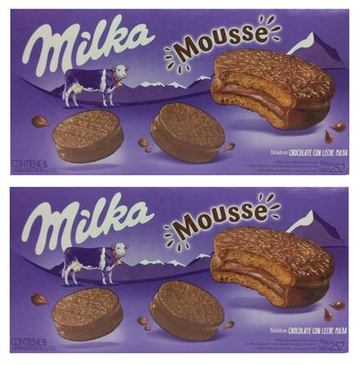 MILKA Alfajor Mousse x 6 units 252 grs. 8.88 oz. - 2 PACK.