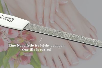SMI 5 Pcs Solingen Germany Sapphire Metal Nail File Set 1 Curved File - Fine and Coarse Nail Files - Double Sided Professional Manicure Pedicure Kit Best Nail File for Fingernail Toenail Care