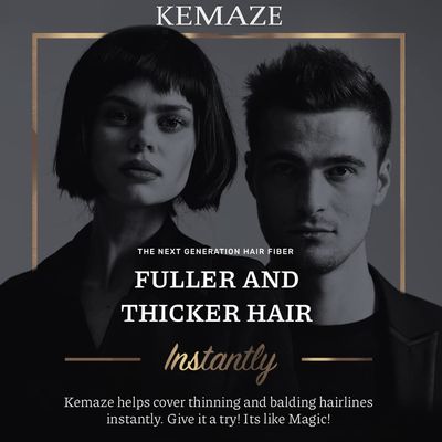 Kemaze Instant Hair Volumizing Fibers (30gms 1.06oz 50-Day Supply, Light Brown)