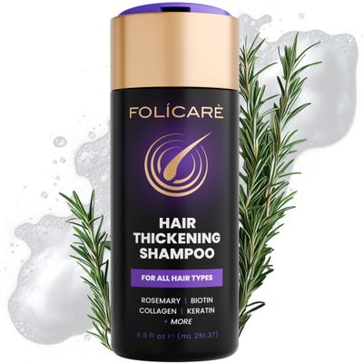 Hair Thickening Shampoo For Women Men, Biotin Shampoo For Men Women&#39;s Thinning Damaged Curly Hair, Sulfate Paraben Free