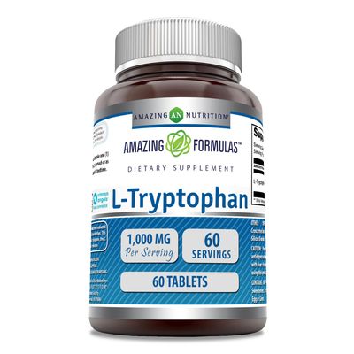 Amazing Formulas L-Tryptophan 1000mg 60 Tablets Supplement Non-GMO Gluten Free Made in USA