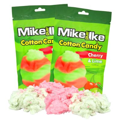Needzo Mike and Ike Cotton Candy, Cherry Lime Swirl Sugar Floss, Birthday Party Favor Supplies, 3 Ounces (Pack of 2)