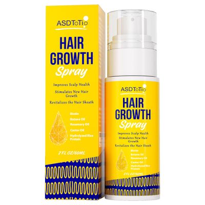 Hair Growth Spray for Women and Men- Natural Batana Rosemary Serum with Biotin, Fermented Rice Water for Thicker, Fuller Hair, 2 FL OZ