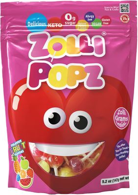 Zolli Popz Valentines with 22 Zolli Grams 5.2oz (Heart) - Share Sweet Moments with a Heart-Shaped Valentine&#39;s Day Candy Treat